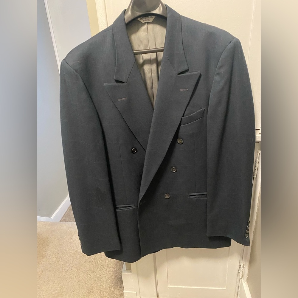 Cellini Double Breasted Windowpane Sportcoat - image 1
